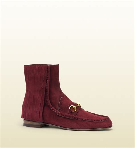 gucci mens horsebit boots|Gucci ankle boots suede.